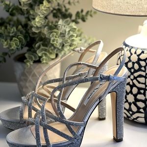 Nina Silver Platform Heels - Brand New